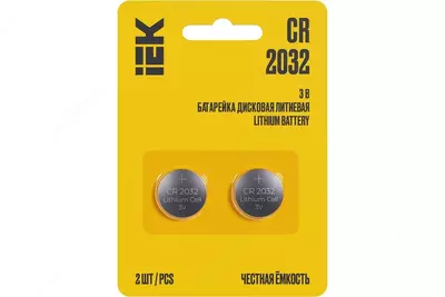 Lityum diskli batareya CR2032 (2 dona / blister) IEK
